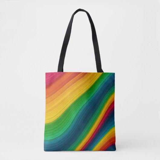 Regenbogen-Wellen-Farbfluss-Tasche Tasche (Vorderseite)