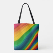 Regenbogen-Wellen-Farbfluss-Tasche Tasche (Rückseite)