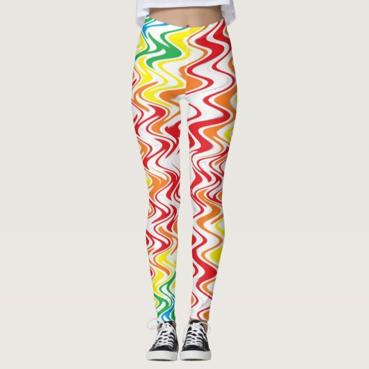 Regenbogen-Wellen Leggings (Vorderseite)