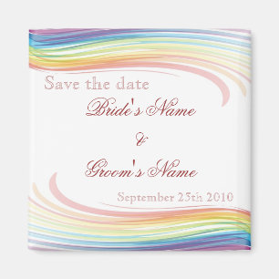 Regenbogen-Wellen-Save the Date Magnet
