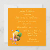 Regenbogen-Wellen-tropisches Cocktail-Pool-Party Einladung (Rückseite)