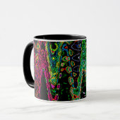 Regenbogen-Wellenform-abstrakte Kunst Tasse (Vorderseite Links)
