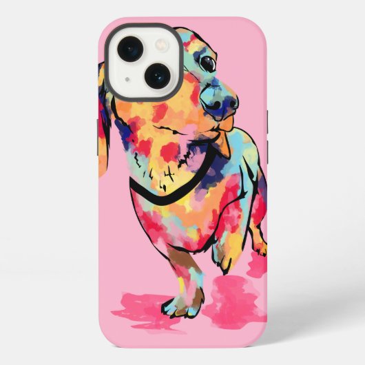 Regenbogen-Welpe iPhone Hülle (Rückseite)