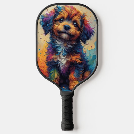 Regenbogen-Welpe Pickleball Schläger (Vorderseite)