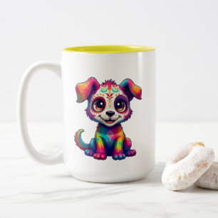Regenbogen-Welpen-Tasse Zweifarbige Tasse
