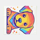 Regenbogen-Welpenliebe Fleecedecke (Vorderseite (Horizontal))