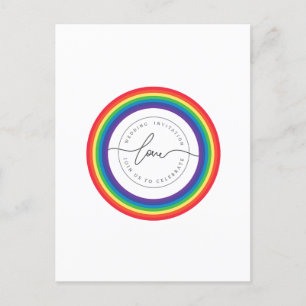 Regenbogen-Welt-Hochzeitsankündigungspostkarte Ankündigungspostkarte