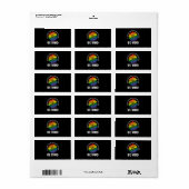 Regenbogen Welt sei freundlich Adressaufkleber (Vorne)