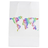 Regenbogen-Weltkarte Mittlere Geschenktüte (Rückseite)