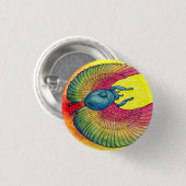 Regenbogen Winged Scarabäus Button (Vorne & Hinten)