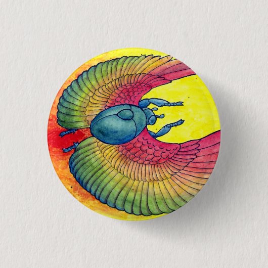 Regenbogen Winged Scarabäus Button (Vorderseite)