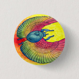 Regenbogen Winged Scarabäus Button