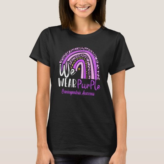 Regenbogen Wir tragen Craniosynostosis Awareness T-Shirt (Vorderseite)