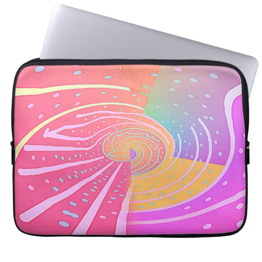 Regenbogen-Wirbel Laptopschutzhülle (Vorderseite)