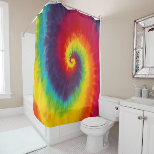 Regenbogen-Wirbel-Tie-Dye-Groove-Kühle-Bunte Duschvorhang