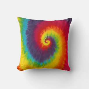 Regenbogen Wirbel Tie Dye Groovy Coole Bunte Farbe Kissen