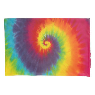 Regenbogen-Wirbel-Tie-Dye-Groovy-Kühle-Farben Kissenbezug
