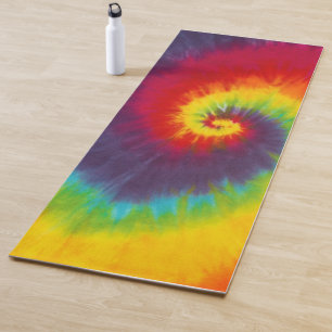 Regenbogen-Wirbel-Tie-Dye-Groovy-Kühle-Farben Yogamatte