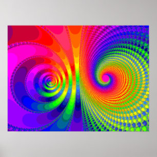 Regenbogen-Wirbels-Fraktalgraphik Poster