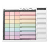 Regenbogen Wöchentlicher Feinkostplaner mit Lebens Notizblock (Vorderseite)