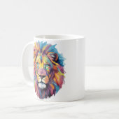 Regenbogen Wolf Aquarell Portrait Kaffeetasse (Vorderseite Links)