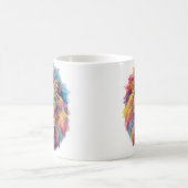 Regenbogen Wolf Aquarell Portrait Kaffeetasse (Mittel)