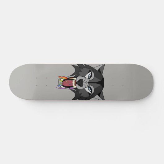 Regenbogen-Wolf Skateboard (Horizontal)