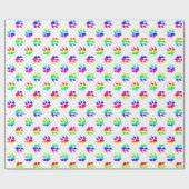 Regenbogen-Wolf-Tatzen-Geschenkpapier Geschenkpapier (Flach)