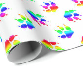 Regenbogen-Wolf-Tatzen-Geschenkpapier Geschenkpapier (Rolleneckpunkt)