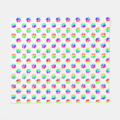 Regenbogen-Wolfstatze  Fleecedecke (Vorderseite (Horizontal))