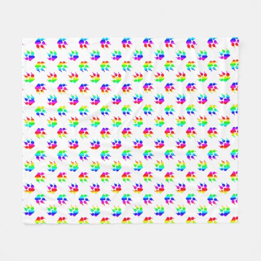 Regenbogen-Wolfstatze Fleecedecke (Vorderseite (Horizontal))