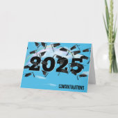 Regenbogen Wolken 2025 Schwarzer Abschluss Hats Karte (Vorderseite)