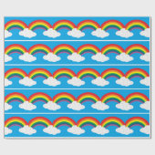 Regenbogen-Wolken-Bild Geschenkpapier (Flach)