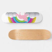 Regenbogen, Wolken, Einhorn, Gewohnheit gedruckt Skateboard (Horizontal)