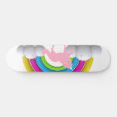 Regenbogen, Wolken, Einhorn, Gewohnheit gedruckt Skateboard (Horizontal)