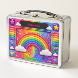 Regenbogen Wolken Farbige Himmelsmuster Name Metall Brotdose