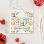 Regenbogen-Wolken-Geburtstagspapier Serviette (Beispiel)