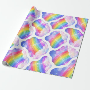 Regenbogen-Wolken-Himmel-Muster Geschenkpapier