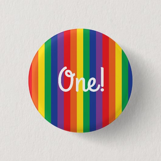 Regenbogen & Wolken Niedlich 1. Geburtstag Party Button (Vorderseite)