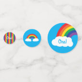 Regenbogen & Wolken Niedlich 1. Geburtstag Party Konfetti (Rückseiten)