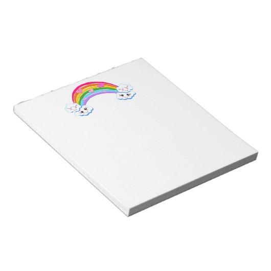 Regenbogen-Wolken Notizblock (angewinkelt)