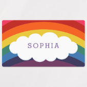 Regenbogen-Wolken-personalisierter Name Etiketten (Design 1)