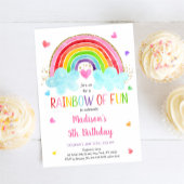 Regenbogen Wolken Pink Gold Geburtstag Einladung