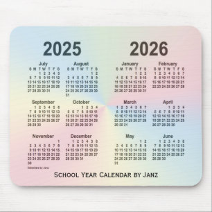 Regenbogen-Wolken-Schulkalender 2025-2026 durch Mousepad