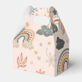 Regenbogen Wolken Sonnenmuster, Erdtöne Geschenkschachtel (Rückseite)