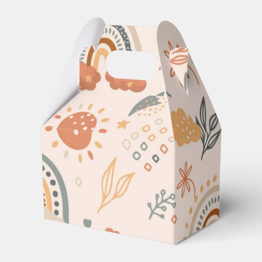 Regenbogen Wolken Sonnenmuster, Erdtöne Geschenkschachtel (Vorderseite)