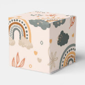 Regenbogen Wolken Sonnenmuster, Erdtöne Geschenkschachtel (Rückseite)