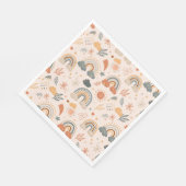 Regenbogen Wolken Sonnenmuster, Erdtöne Serviette (Ecke)