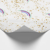 Regenbogen Wolken und Sterne Geschenkpapier (Ecke)