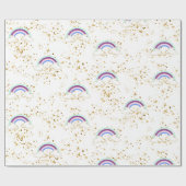 Regenbogen Wolken und Sterne Geschenkpapier (Flach)